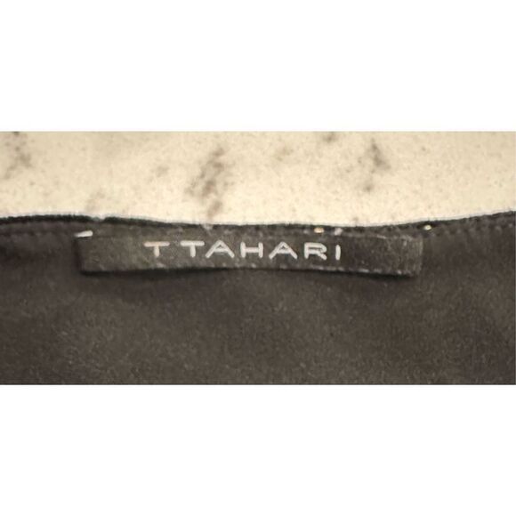 T Tahari Women's Black Lala Velvet Gold Studded Embellished Top Size Small - Picture 6 of 9